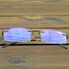 Clara Vida Titanium Alloy Square style Antislip Temple Rimless Grey Frame Reading Glasses +0.75 +1 +1.25To+4