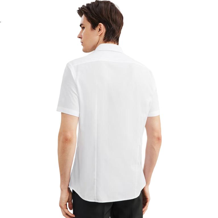 G2000 Mall-Matching Cotton Blend Oxford Cotton Short-Sleeve Shirt, White, S/03