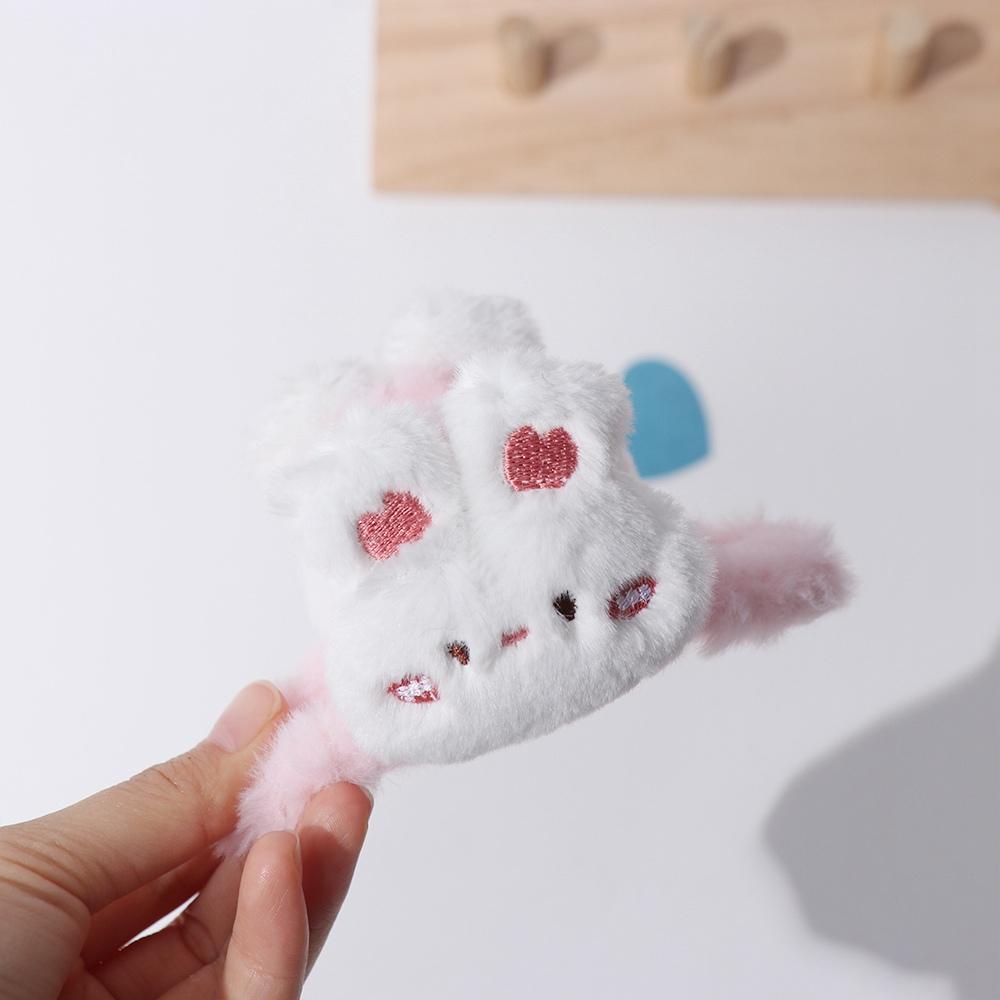 Acrylic Animal Shark Clip Rabbit Winter Cross Hair Clip Cute Plush Panda Hair Claw  Party