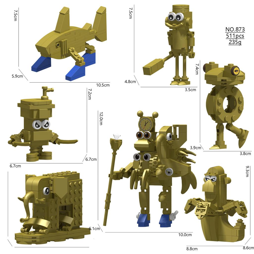 New Brainrot Bricks Tung Tung Sahur Tralalero Building Blocks Set Creative Kits Funny Assembly Brick Set for Kids Adults