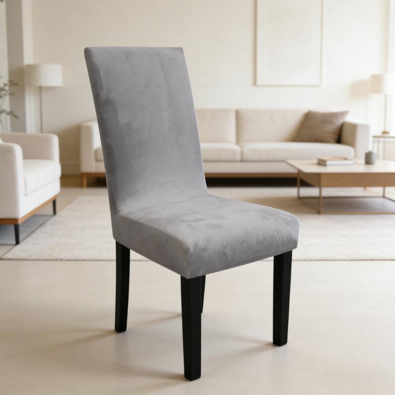Velvet Home Dining Seat Protector Premium Velvet Chair Cover Thickened Solid Color Stretchable Full Coverage Chair Covers 2026