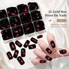144pcs Peacock Green Cat Eye Press On Nails Glossy Medium Square Cat Eye False Nails Full Cover Acrylic Green Cat Eye Fake Nails