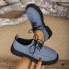 Fashion Shoes for Women Spring Autumn Soft Soled Loafers Black Leather Non-slip Casual Platform Comfortable Work Shoes Flat Sneakes 2025