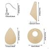 1Set Unfinished Blank Wood Pendants Wooden Charm with Jump Ring Earring Hook for DIY Dangle