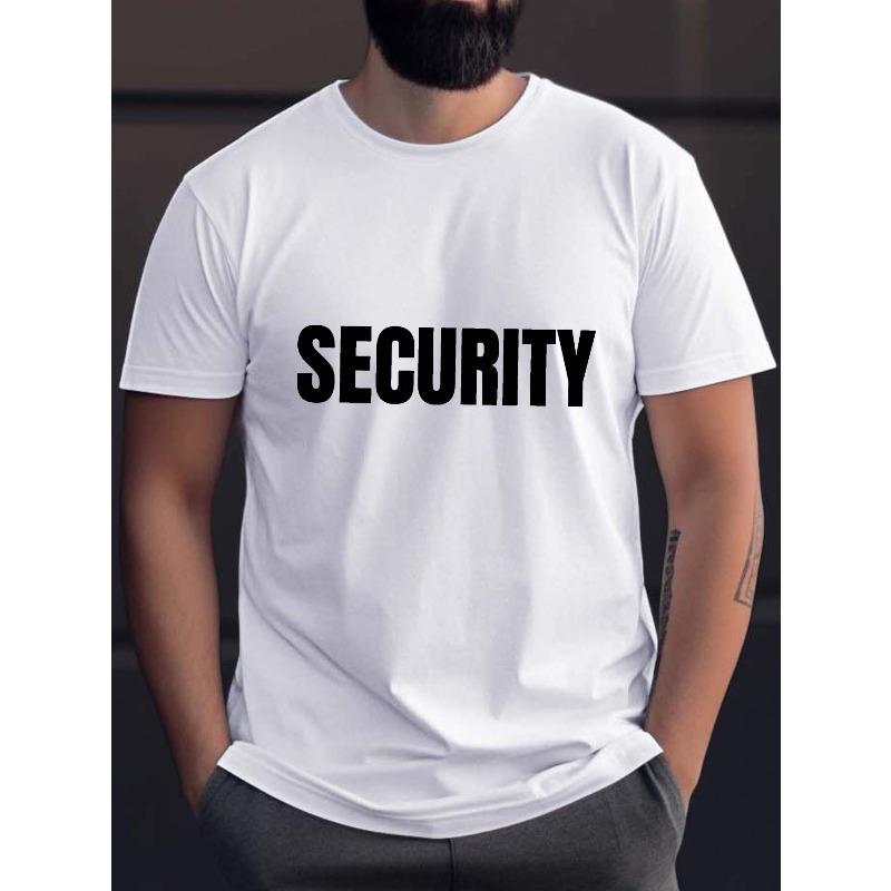 Safety Protection SECURITY Men s Casual Grew Neck Short Sleeve T-Shirt for Summer, PLUS SIZE S