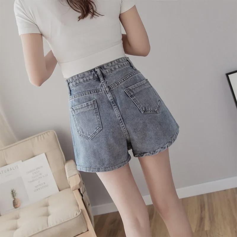 Large Size High Waist Denim A-Line Skort for Women - Summer 2022 Collection, Loose Fit, Wide Leg Hot Pants