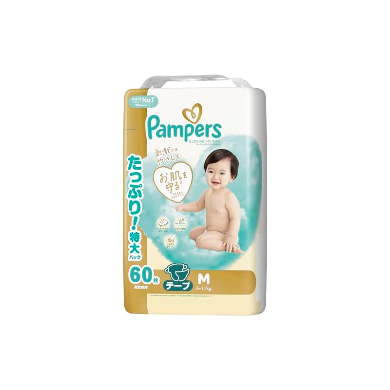 [Tape type, size M] Pampers First Touch Diapers (6-11kg) 60 diapers