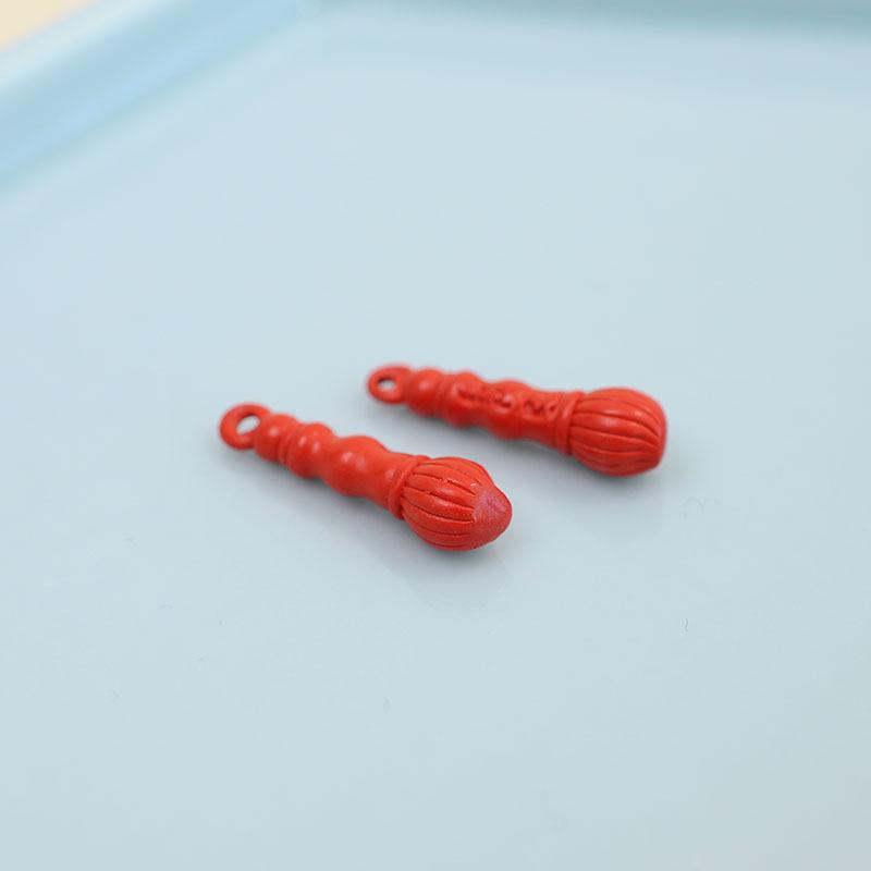 High-Content Cinnabar Buddha Calligraphy Brush Pendant