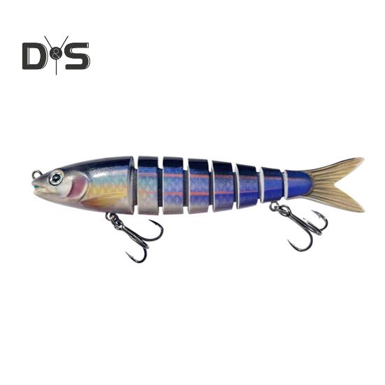 13.5CM/19G Multi-Jointed Fishing Lure with Hooks Slow Sinking 8-Section Swimbait Bionic Hard Artificial Bait Freshwater Saltwater Fishing Accessories