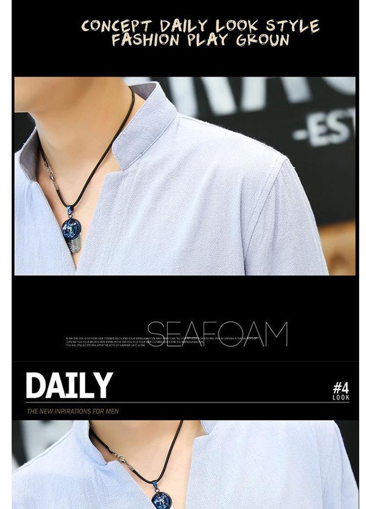 Men's Slim Fit Stand-up Collar Shirt: Short & Long-Sleeved Korean Style for Spring/Autumn