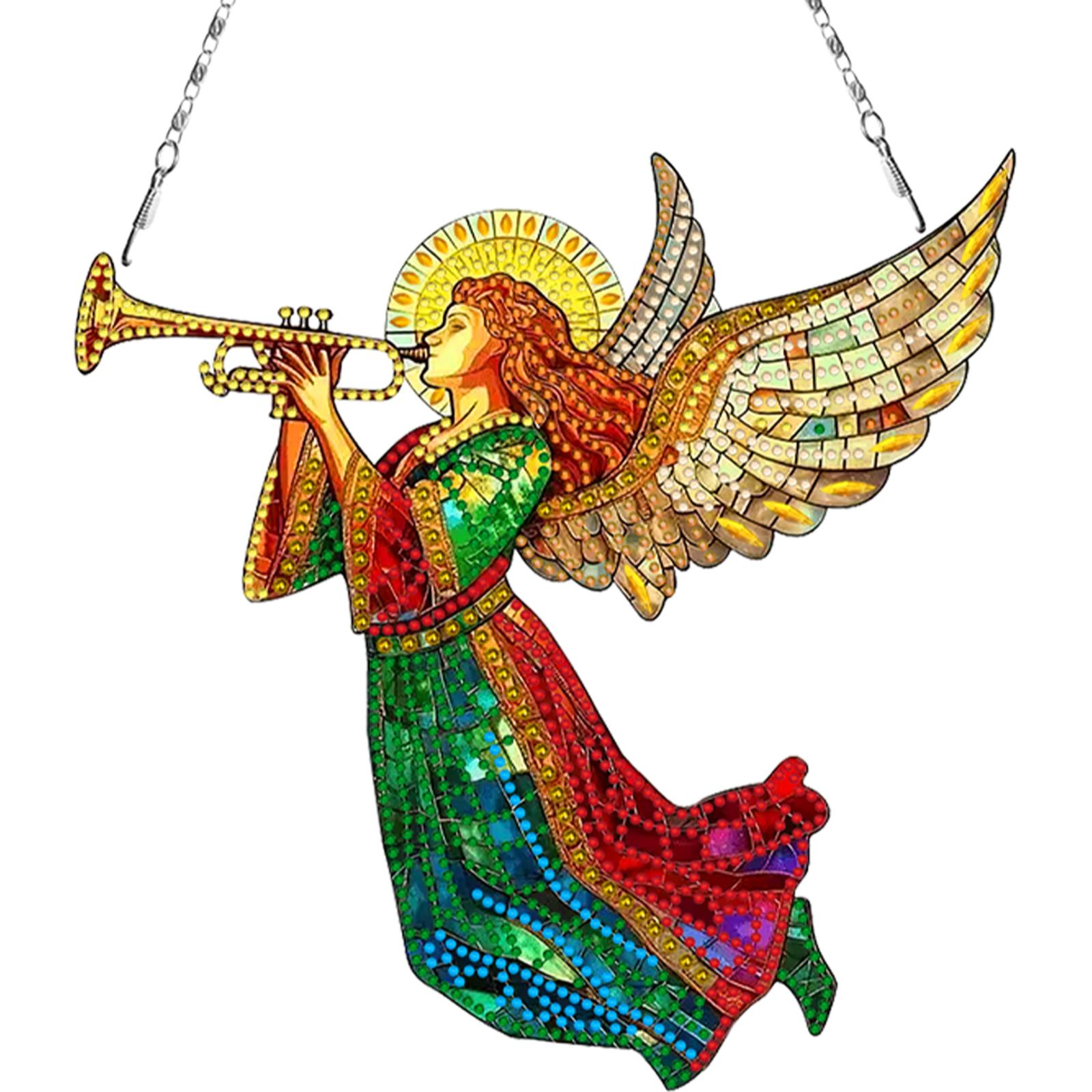 

2D Flat DIY Hanging Diamond Art Kits Single-Sided Drill Rhinestone Diamond Art Window Pendants Window Hanging Art for Home Decor