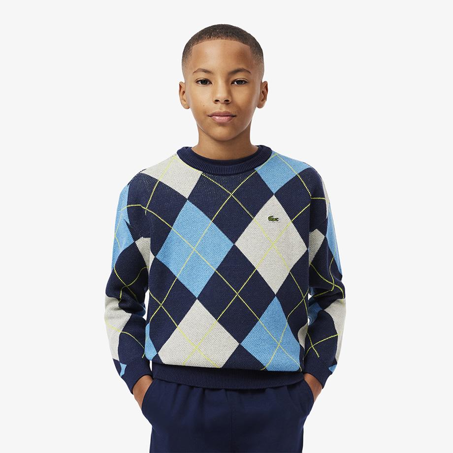 Lacoste Suéter de Lana Argyle para Niño AJ2485-54NQRN