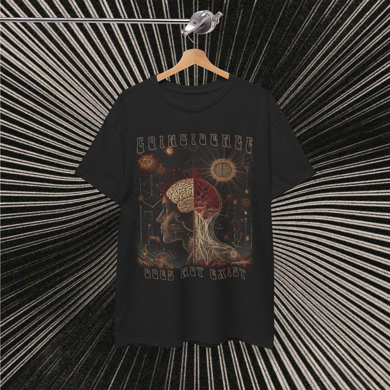 Surreal Tee, Alternative T-shirt, Trippy T-Shirt, Unisex Cotton Shirt, Psychedelic Coincidence Design, Graphic Tee Shirt, Hippie Vibes Tee S