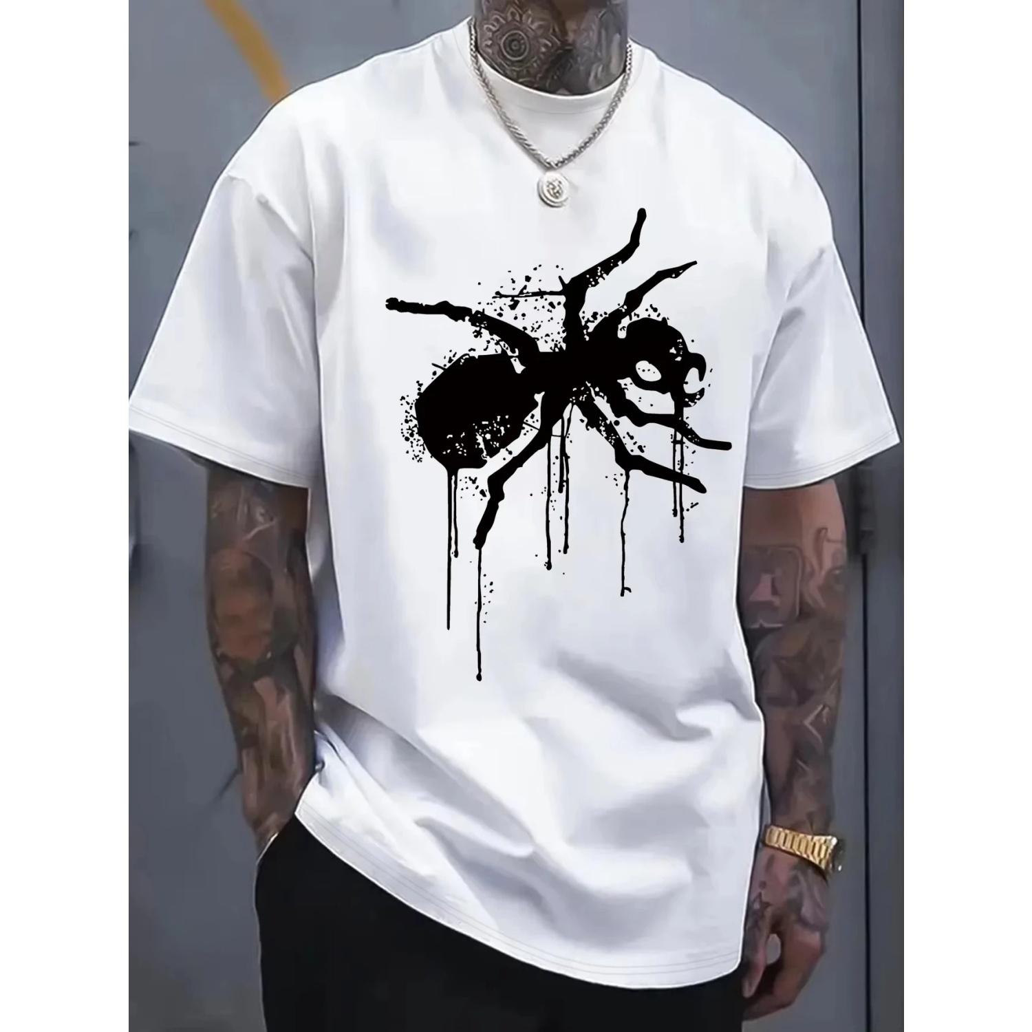 

Men The Prodigy Band Graphic T-Shirt Extreme Invasion Spider-like Ant Design,Summer Tee for Concerts Everyday Casual Wear S чёрный
