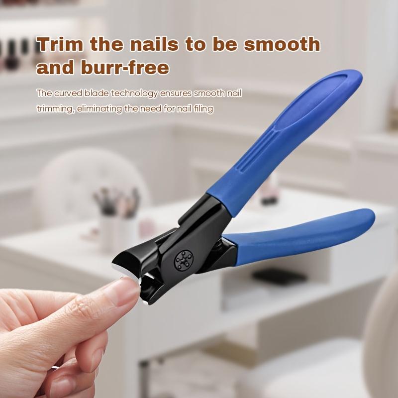 

Heavy-duty stainless steel clippers, wide opening for thick & hard nails. Use on hands & feet. Includes nail file & care tool. синий