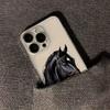 Horse racing pattern phone case suitable for iPhone 17 16 15 14 13 12 11 Pro/Max/Plus transparent anti drop back cover