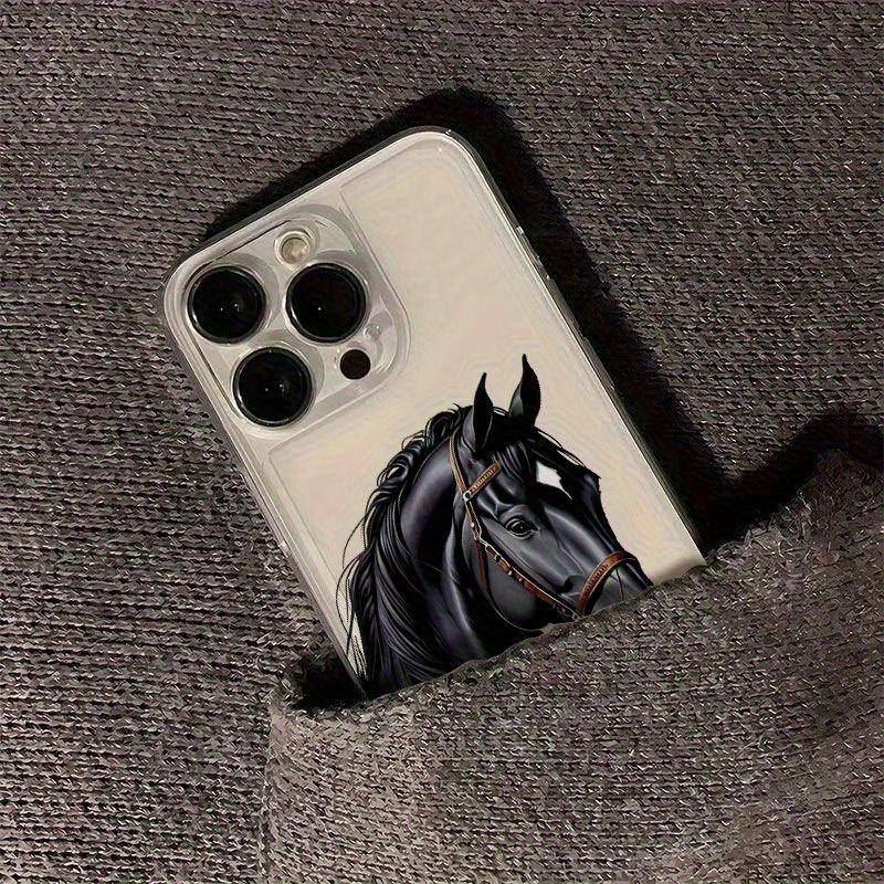 Horse racing pattern phone case suitable for iPhone 17 16 15 14 13 12 11 Pro/Max/Plus transparent anti drop back cover