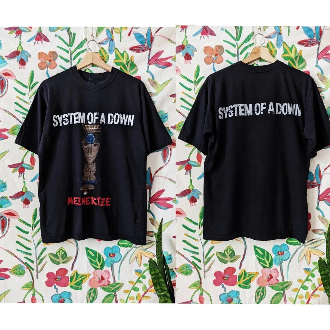 Vintage System of a Down Mezmerize Merch T-Shirt Double Side S
