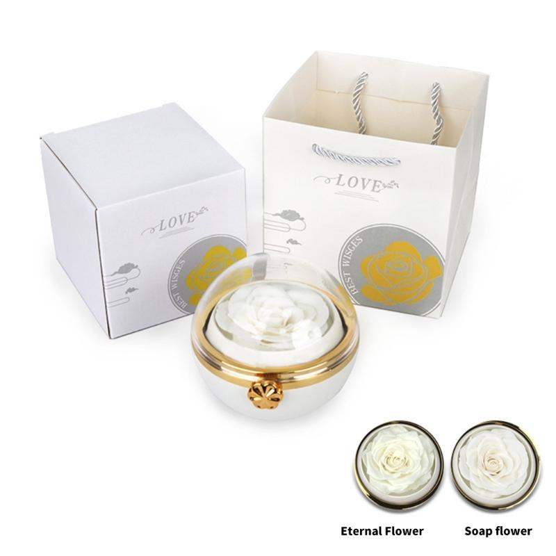 Creative Rotating Designs Flower Jewelry Holder Symbolizing Everlastings Love for Proposals and Anniversaries Storage