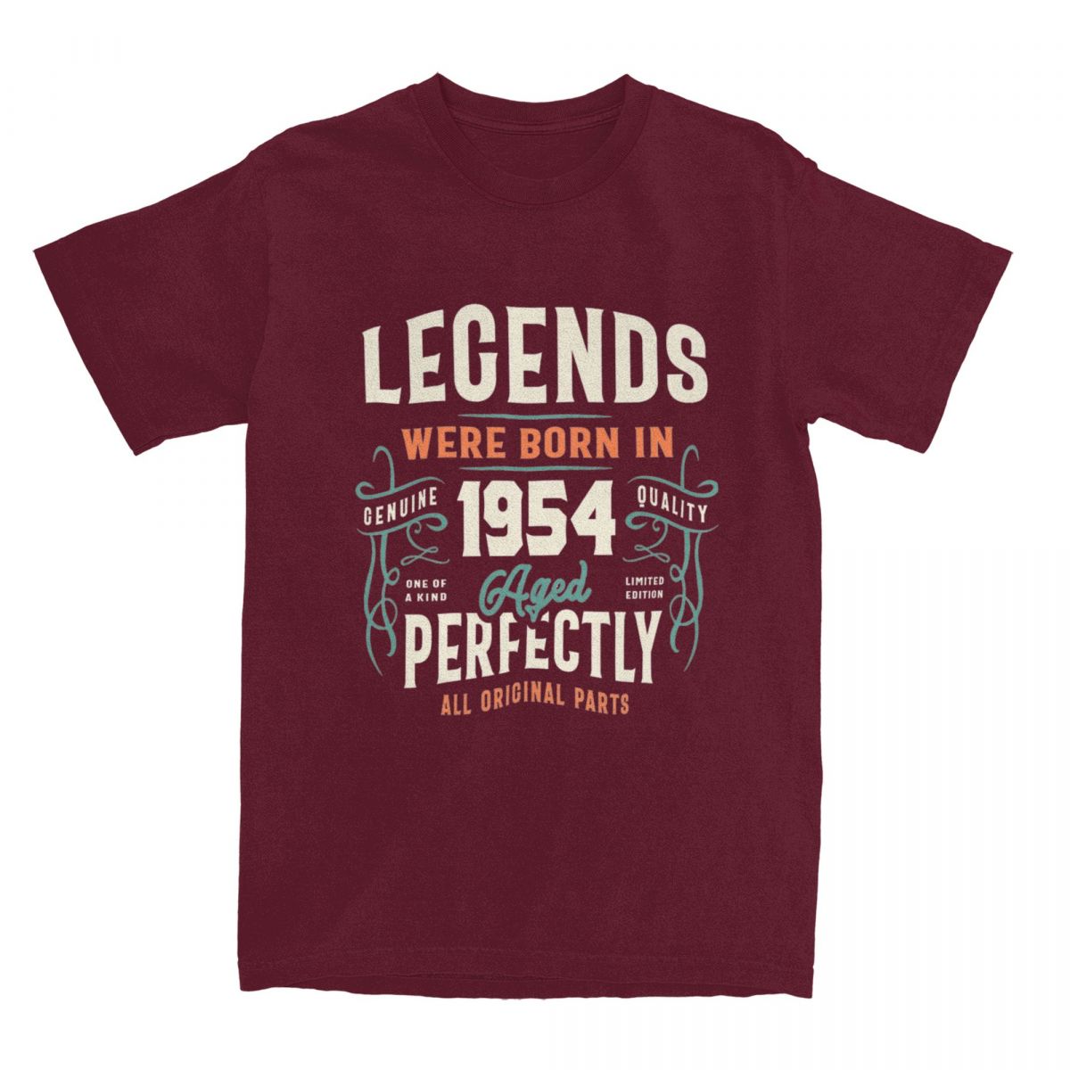 

Мужская женская 70-летняя 1954 Подарки на 70-й день рождения Рубашка Вещи в возрасте 70 лет 100% хлопок Футболка Одежда Крутые футболки Новое поступление XXXXXL бордовый