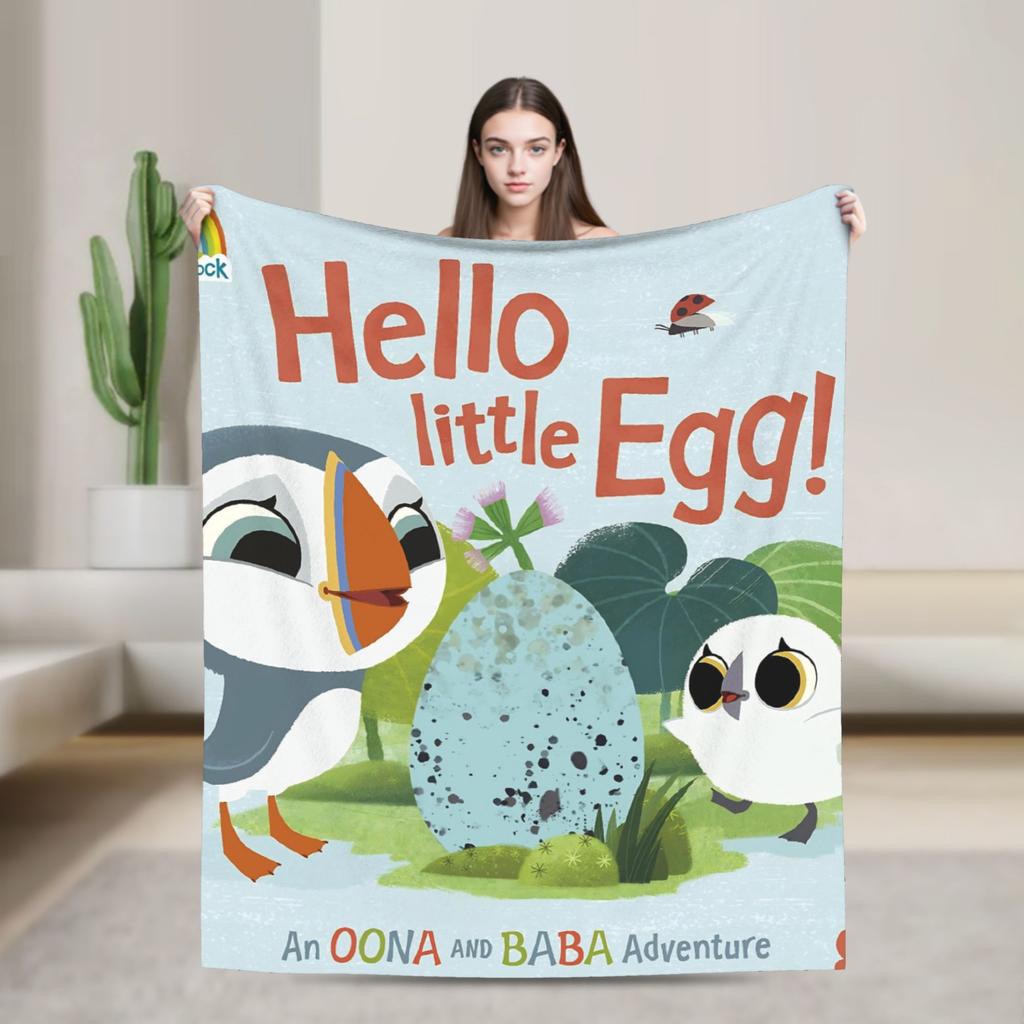 Puffin Rock Oona Baba   Deka Cestovní Flanelová Přehozová Deka Na Pohovku Křeslo Měkká Vlastní Kvalita Povlak Na Postel Narozeninový Dárek