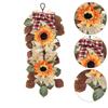 UV Resistant Autumn Sunflower Wall Hanging Rustic Front Door Artificial Floral  Harvest Themed