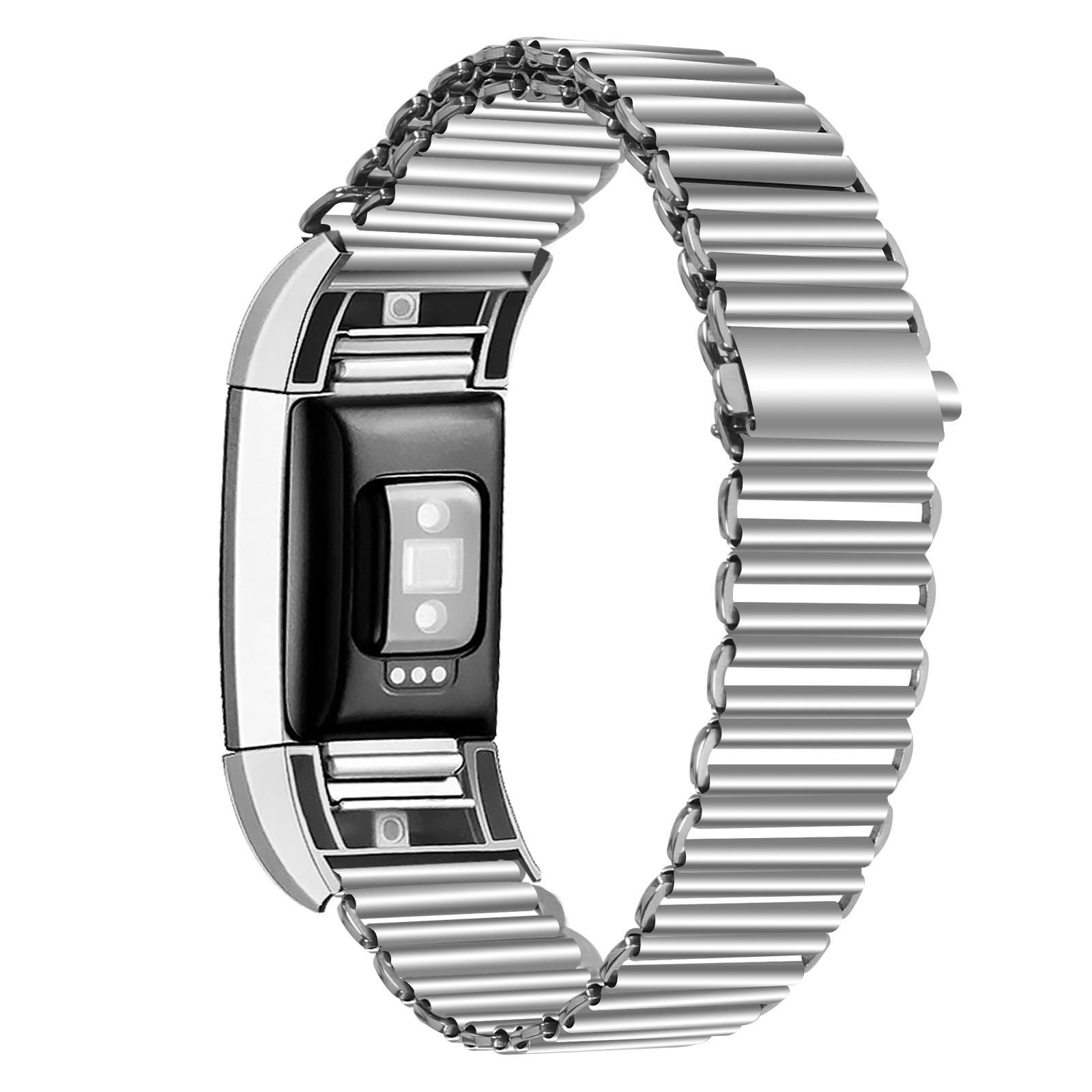 

For Fitbit Charge 2 Loop Back Design Replacement Stainless Steel Watch Strap Silver