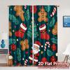 2pcs,Curtains Cute Christmas Stocking Tree (2) Creative Popular Curtains Machine Washable Fabric Curtains Decorations Inside