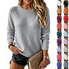 Women's Long Sleeve Pullover Sweater, Slim Fit Color Knit Top for Casual Wear and Layering