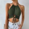 Women's Clothing, 2025, Summer New Style, Sexy Camisole, Vest, Neck Hanging, Short Style, Exposed Navel, Outerwear
