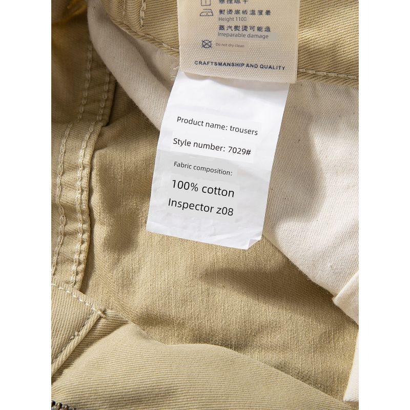 Men's Casual Pants 2024 New Style Washed Pure Cotton Comfortable Pants Trendy Brand Loose Straight Long Pants