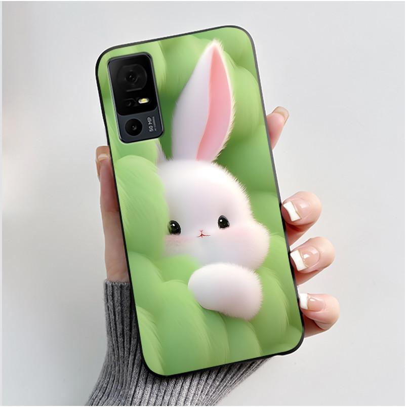 For TCL 40 XL/40T T608DL/Lively Jitterbug Smart4 Case Cute Style Design Pattern Shockproof Cover Soft Silicone Black Case Jitterbug Smart4