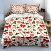 Christmas Candy Cane and Holly Bedding Set Bedding Set (1 Duvet Cover, 2 Pillowcases, Duvet Not Included)