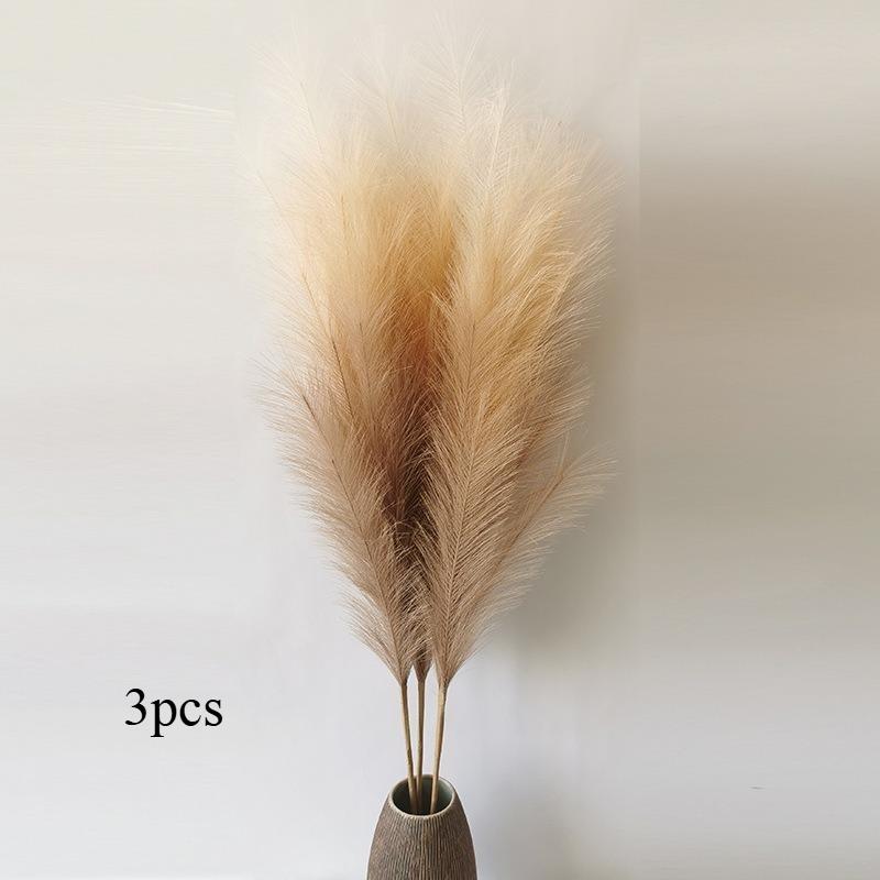 3pcs Large Artificial Pampas Grass 120cm Tall Fluffy Faux Reed Boho Home Wedding Decor Fake Flowers