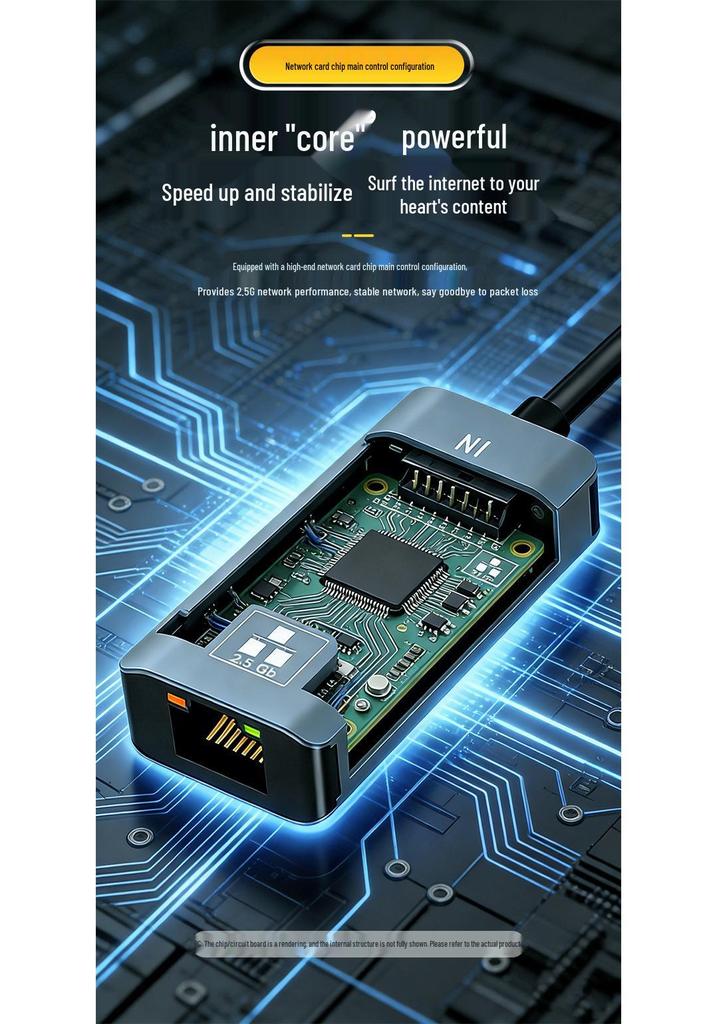 USB 2.5G Network Card, 2500Mbps RTL8156b Type-C High-Speed Ethernet Adapter for NAS