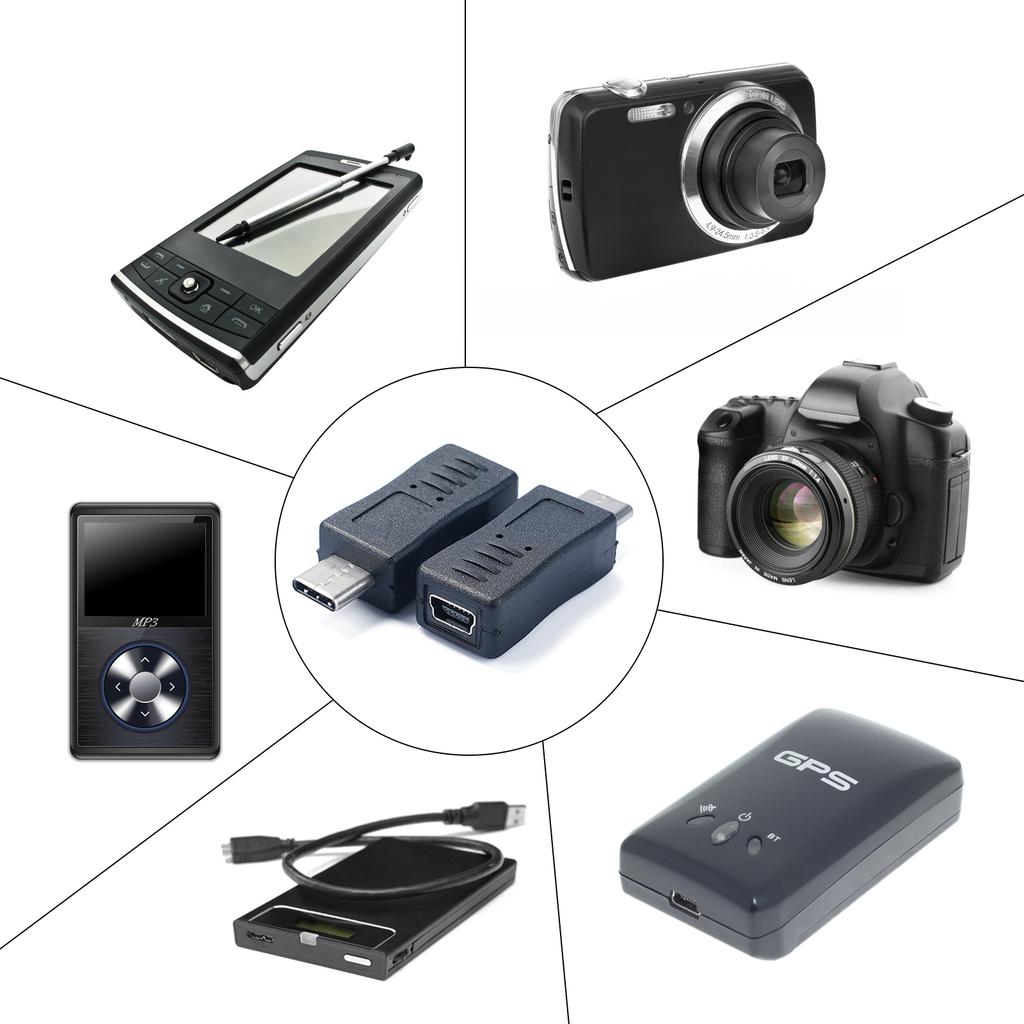 Mini USB Buchse auf Typ-C Stecker Adapter Unterstützt Laden und Datensynchronisation Tragbarer Anschluss für Handy Tablet Gamepad