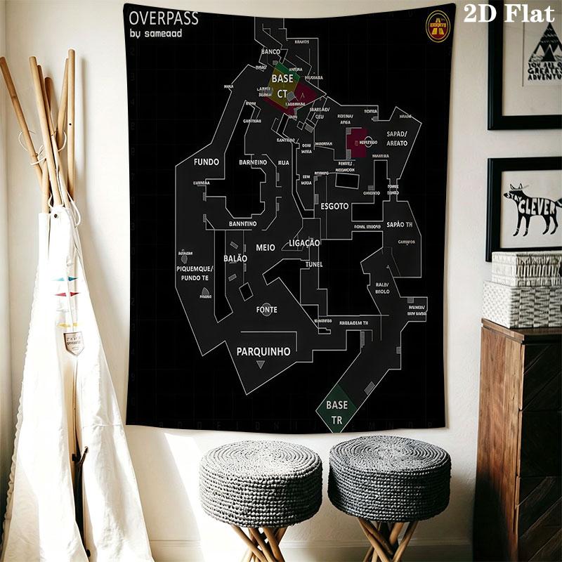 CS2 Karten Wandbehang Bedruckte Stoffdecke Dekorative Wandteppiche für Schlafzimmer Wohnzimmer Heimdekoration