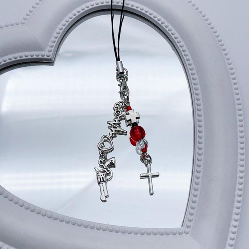 Handmade Beaded Phone Lanyard Star Shape Pendant Strap Detachable Phone Chains Keyring Portable Accessory for Women