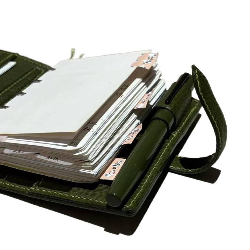 Olive Green Pocket-Sized Thick Loose-Leaf Notebook Planner