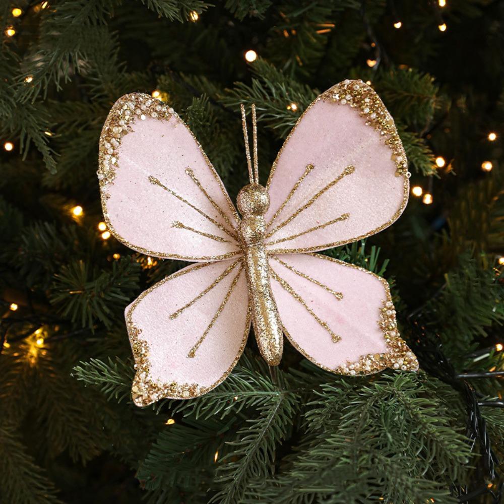 with Clip Christmas Butterfly Pendant Sparkling Holiday Decor  Home Decorations