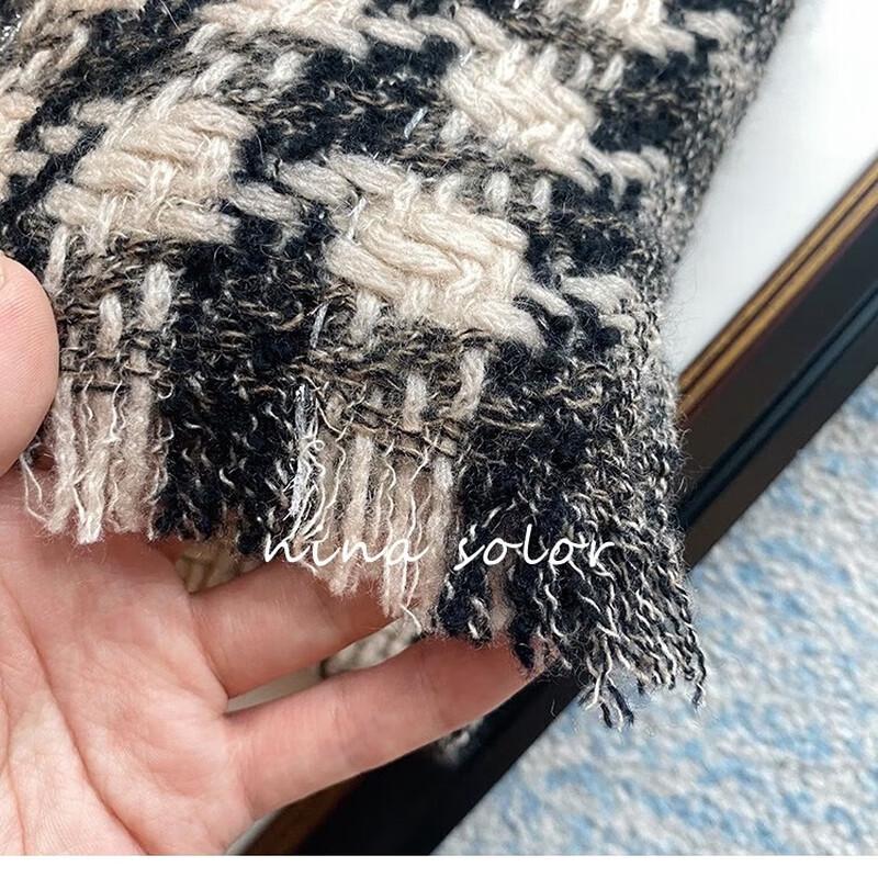NINA SOLOR Cashmere Houndstooth Scarf Shawl
