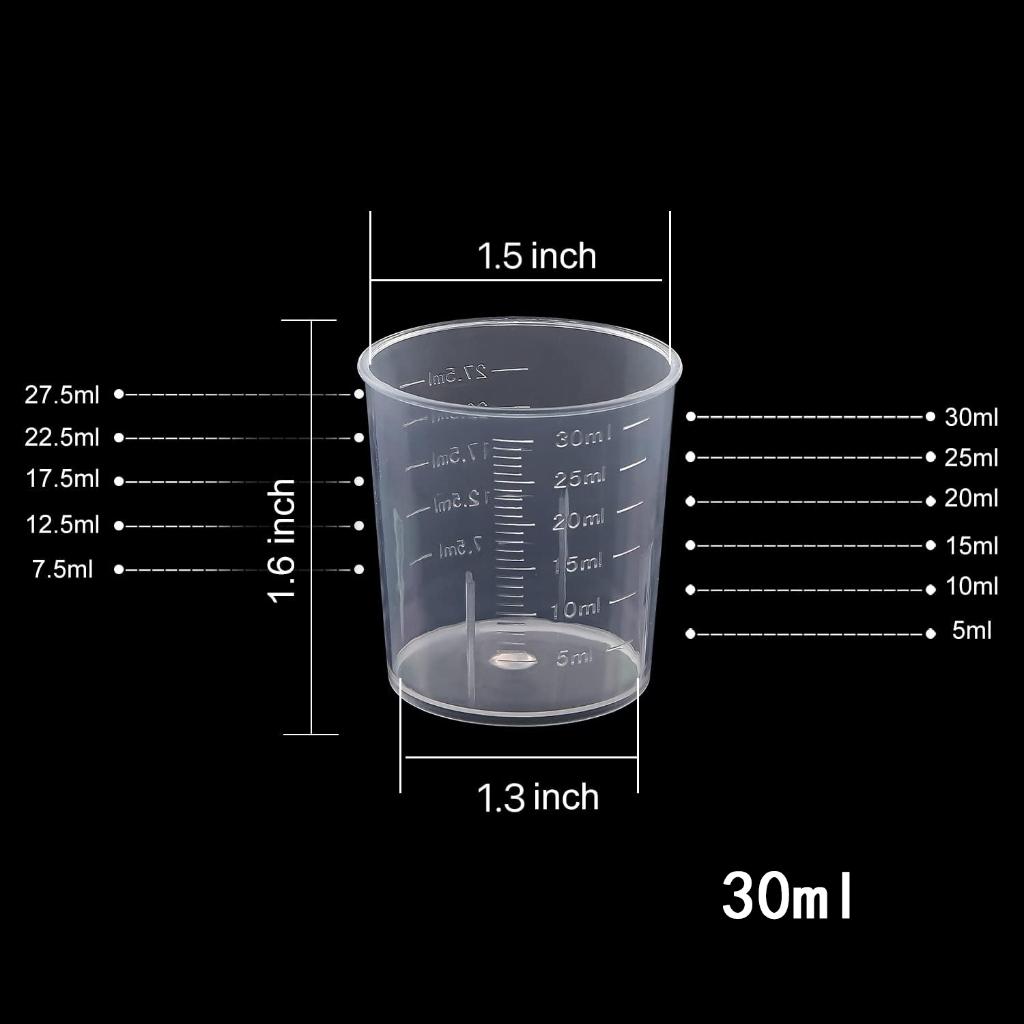 20ml / 30ml /50ml /250ml /500ml/1000ml Clear Plastic Graduated Measuring Cup for Baking Beaker Liquid Measure JugCup Container