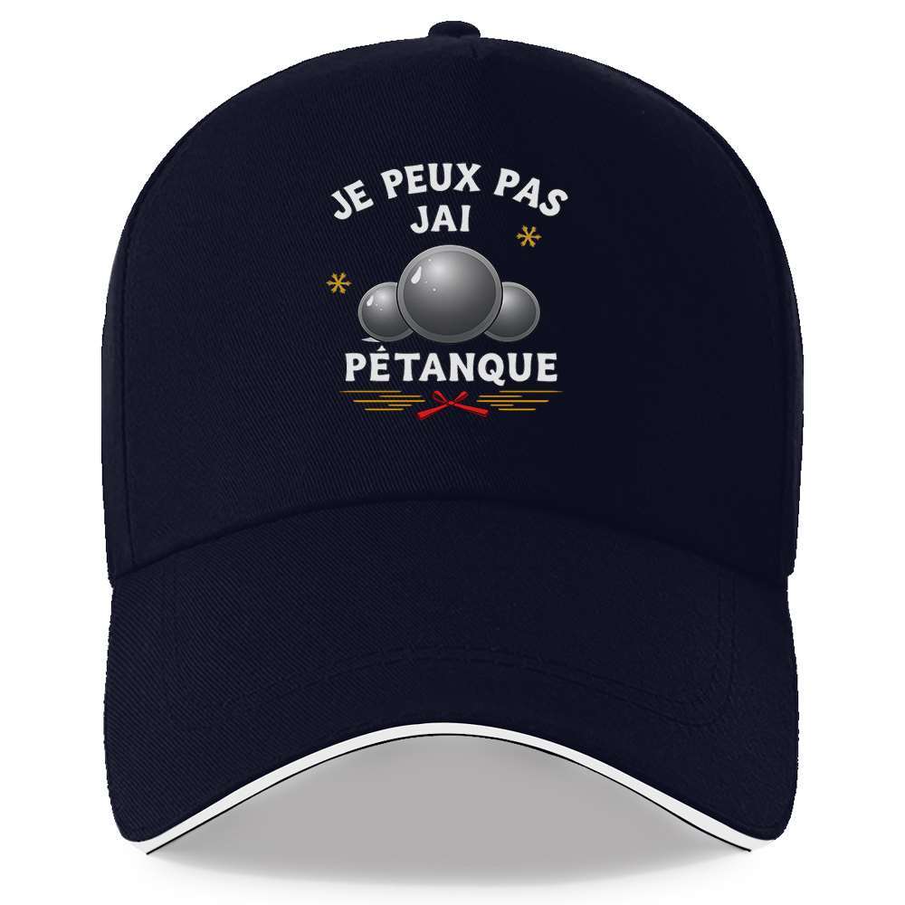 

A Single Piece Featuring a French Petanque Design Gives This Baseball Cap an Artistic Flair ItS an Adjustable Hat One Size