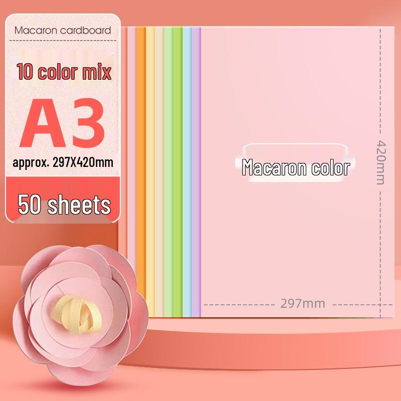 Macaron barevný karton A3/A4 4K/8K Origami papír pro studenty a pop-up knihy