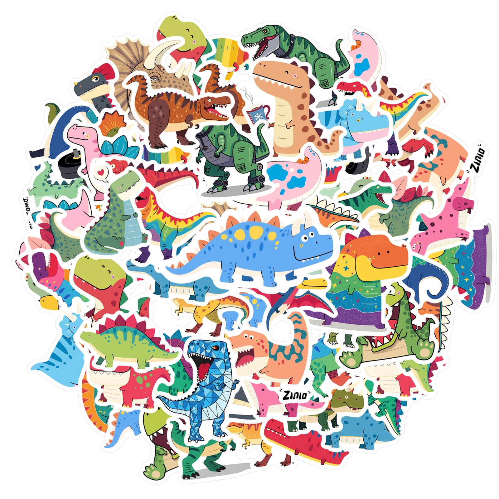 

35pcs Cute Dinosaur Stickers Playful Prehistoric Animals Cartoon Decals Stationery Stickers For Suitcase Fridge Phone Luggage