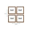 Jardin Bird Framed Painting/Posters for Room Decoration, Set of 4 Brown Frame Art Prints/Posters for Living Room (4 Unit, 9 X 9 Inches)