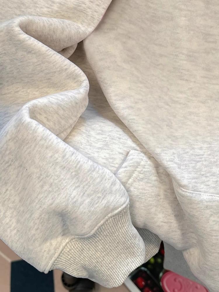 American Trendy Brand Men's Plus Velvet Heavyweight Hoodie - Autumn/Winter Loose Fit.