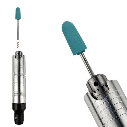 AmoYoung Router Grinding Stones, 2 Types, Rubber Grinding Stones, 2.35mm Shank, Cone, Polishing, Router Grinding Stone, Precision, Bullet-Shaped Head,