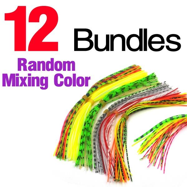 MNFT 12 Bundles 13cm Length Fly Tying Rubber Threads Skirts Silicone Straps for Flies Lure Beard wire Making Random Mixing Color