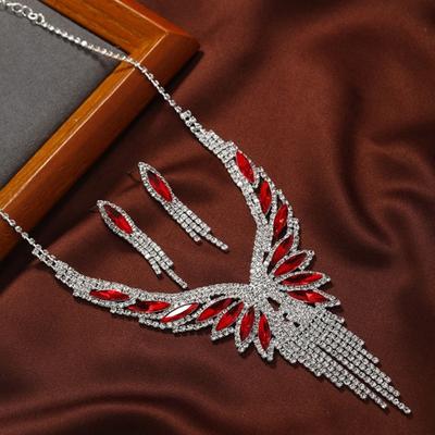 2 sztuk/zestaw kobiety elegancki naszyjnik kolczyki regulowane błyszczące dżetów cyrkonia Choker naszyjnik frędzle spadek zestaw kolczyków